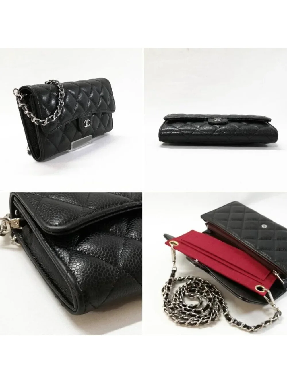 Chanel Wallet Caviar Leather Chain Shoulder
